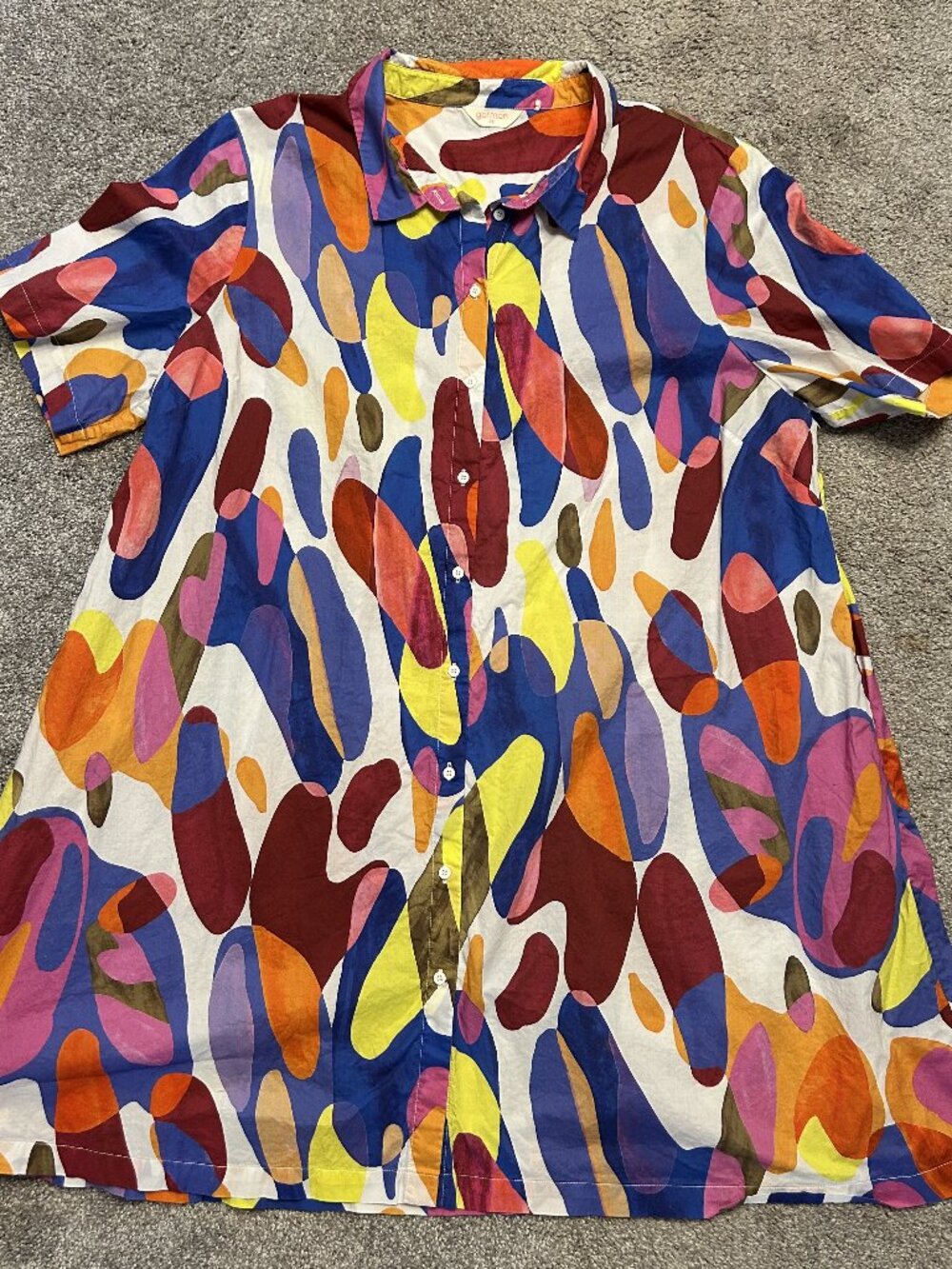 Gorman Multi Color Abstract Jellybean Pebble Shift Shirt Dress AU 20 US 16 Plus